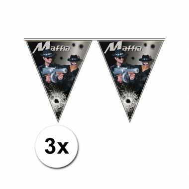 3x maffia vlaggenlijn 5 meter